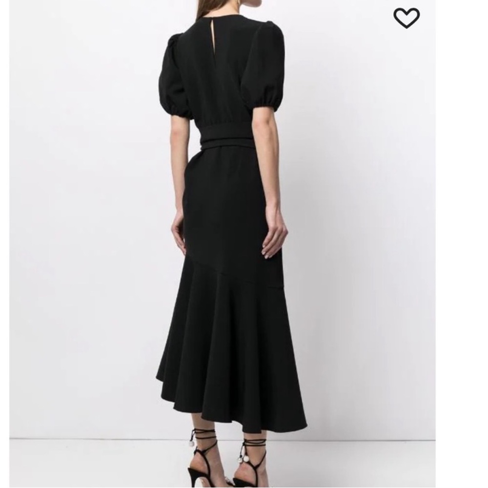Sachin + Babi Black Puff-Sleeve Midi Camilla Dress with Belted Waist - Picture 3 of 12